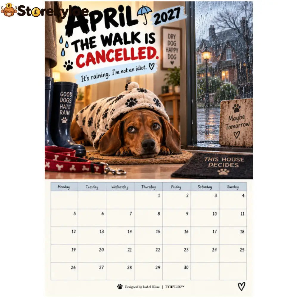 2027 Funny Dachshund Wall Calendar – Sarcastic Sausage Dog Calendar A4 Monthly Dog Lover Gift