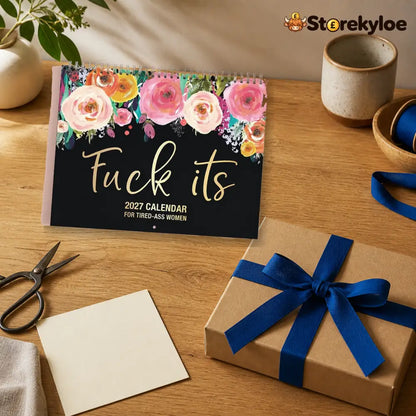 2027 Funny Swear Word Wall Calendar – ’Fu*k It’ Floral Calendar for Tired-Ass Women