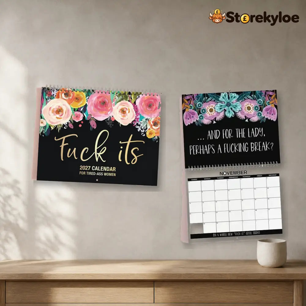 2027 Funny Swear Word Wall Calendar – ’Fu*k It’ Floral Calendar for Tired-Ass Women