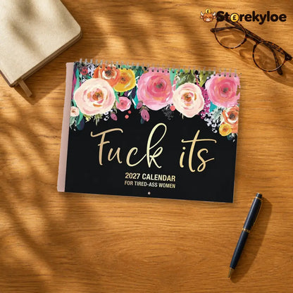2027 Funny Swear Word Wall Calendar – ’Fu*k It’ Floral Calendar for Tired-Ass Women