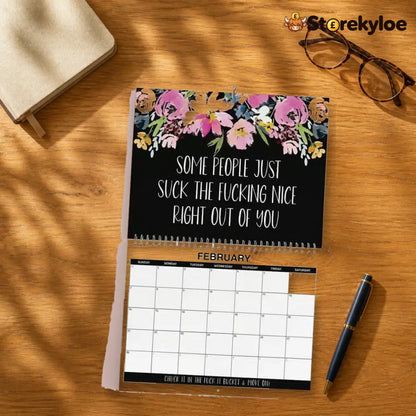 2027 Funny Swear Word Wall Calendar – ’Fu*k It’ Floral Calendar for Tired-Ass Women