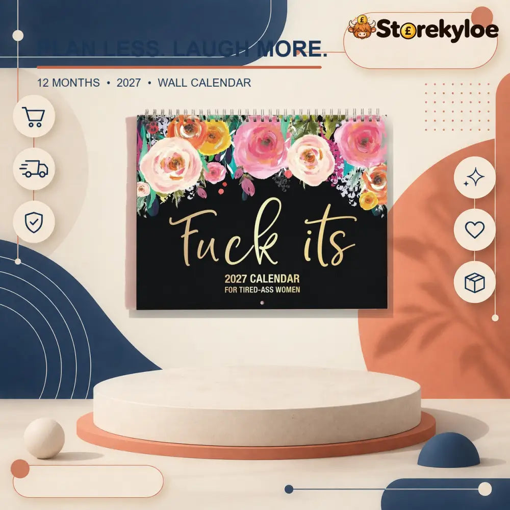 2027 Funny Swear Word Wall Calendar – ’Fu*k It’ Floral Calendar for Tired-Ass Women
