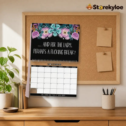 2027 Funny Swear Word Wall Calendar – ’Fu*k It’ Floral Calendar for Tired-Ass Women