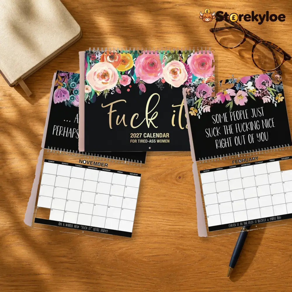 2027 Funny Swear Word Wall Calendar – ’Fu*k It’ Floral Calendar for Tired-Ass Women