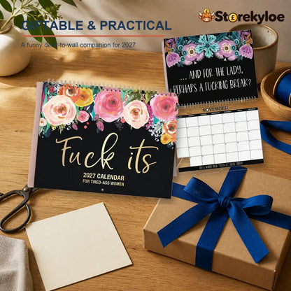2027 Funny Swear Word Wall Calendar – ’Fu*k It’ Floral Calendar for Tired-Ass Women - Buy 1