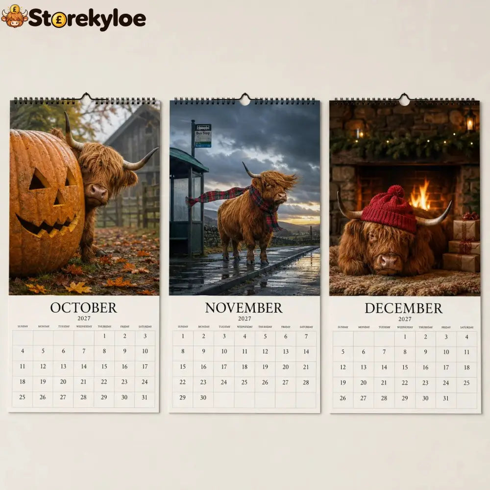 🐂2027 Grumpy Highland Cows Calendar