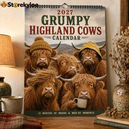 🐂2027 Grumpy Highland Cows Calendar