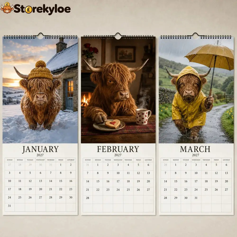 🐂2027 Grumpy Highland Cows Calendar