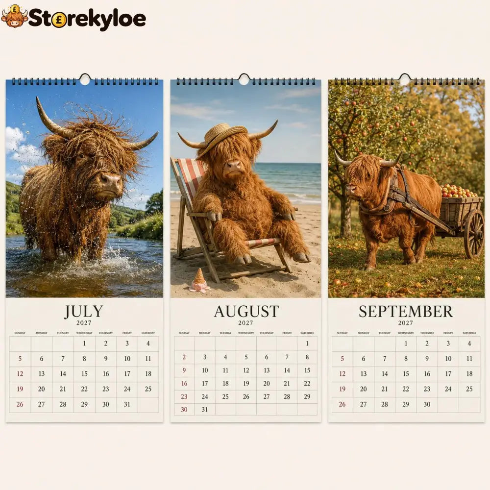 🐂2027 Grumpy Highland Cows Calendar