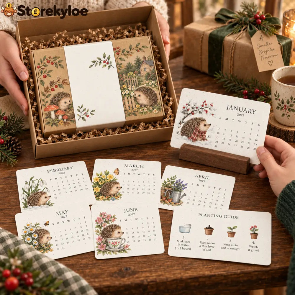 🦔 2027 Hedgehog Cottage Desk Calendar - Hedgehog Cottage