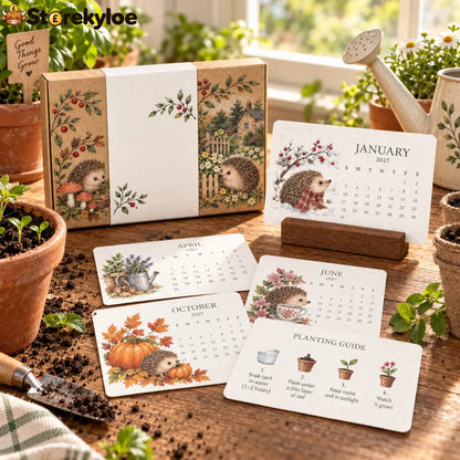 🦔 2027 Hedgehog Cottage Desk Calendar - Hedgehog Cottage