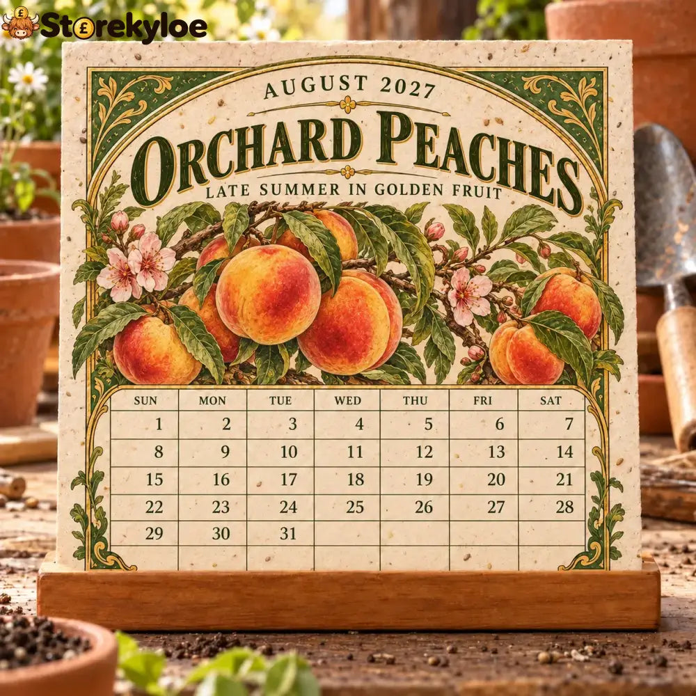 🌱 2027 Heirloom Garden Plantable Seed Calendar | 12 Plantable Months with Vintage Botanical Art & Wooden Stand 🌼 - 1