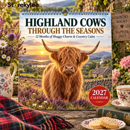 ✨🌿2027 Highland Cows Through The Seasons Calendar🐄