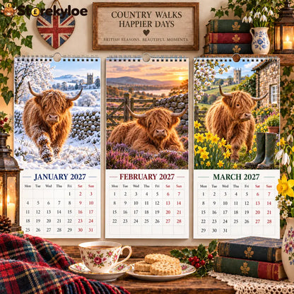 ✨🌿2027 Highland Cows Through The Seasons Calendar🐄