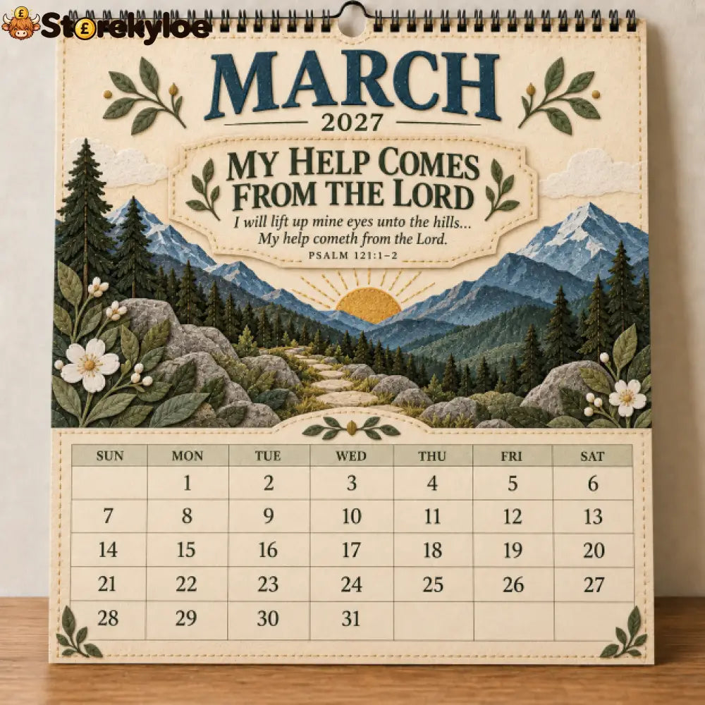 ✝️ 2027 Psalms of Comfort & Strength Wall Calendar - Monthly Designs: 12 Scripture-Inspired Designs