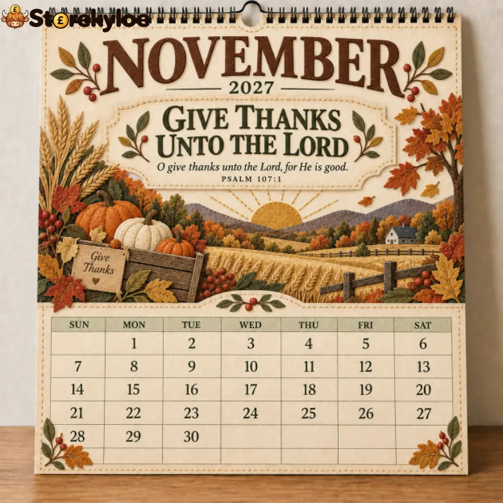 ✝️ 2027 Psalms of Comfort & Strength Wall Calendar - Monthly Designs: 12 Scripture-Inspired Designs