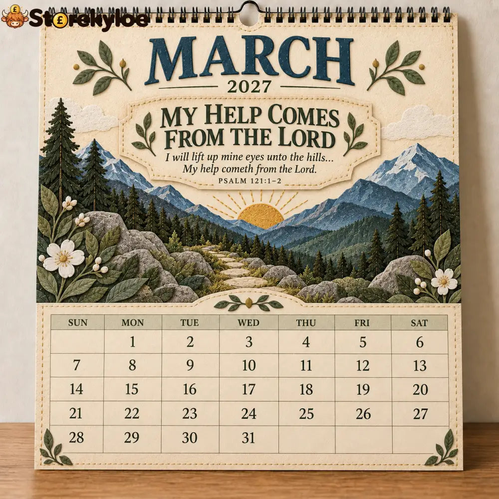 ✝️ 2027 Psalms of Comfort & Strength Wall Calendar - Monthly Designs: 12 Scripture-Inspired Designs