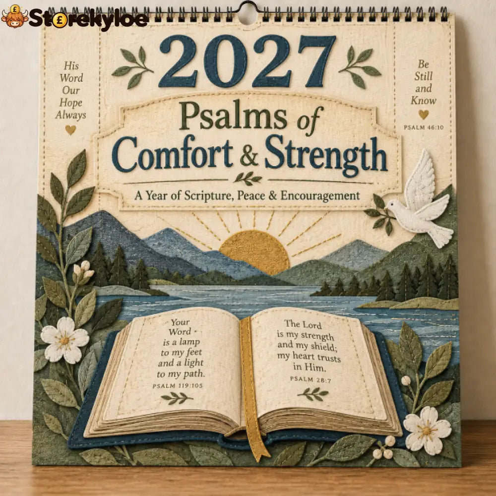 ✝️ 2027 Psalms of Comfort & Strength Wall Calendar - Monthly Designs: 12 Scripture-Inspired Designs