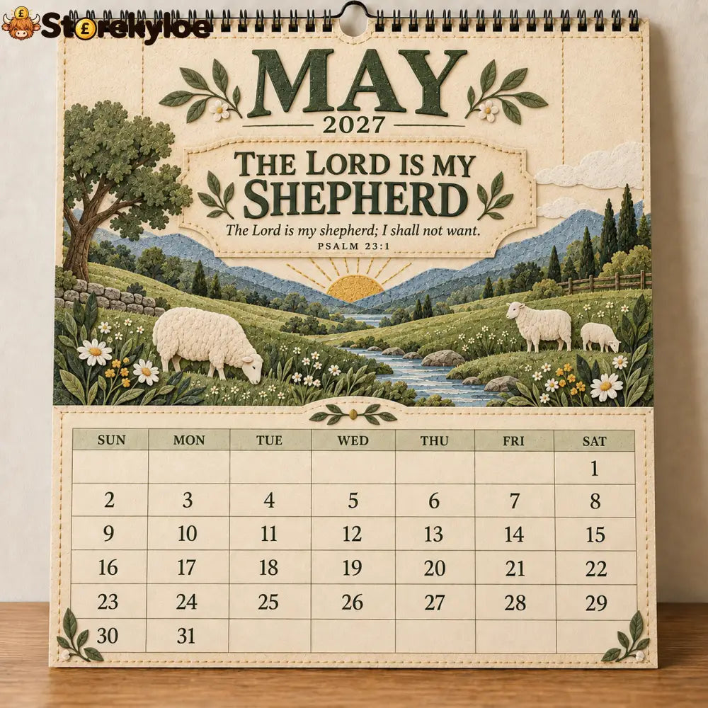 ✝️ 2027 Psalms of Comfort & Strength Wall Calendar - Monthly Designs: 12 Scripture-Inspired Designs