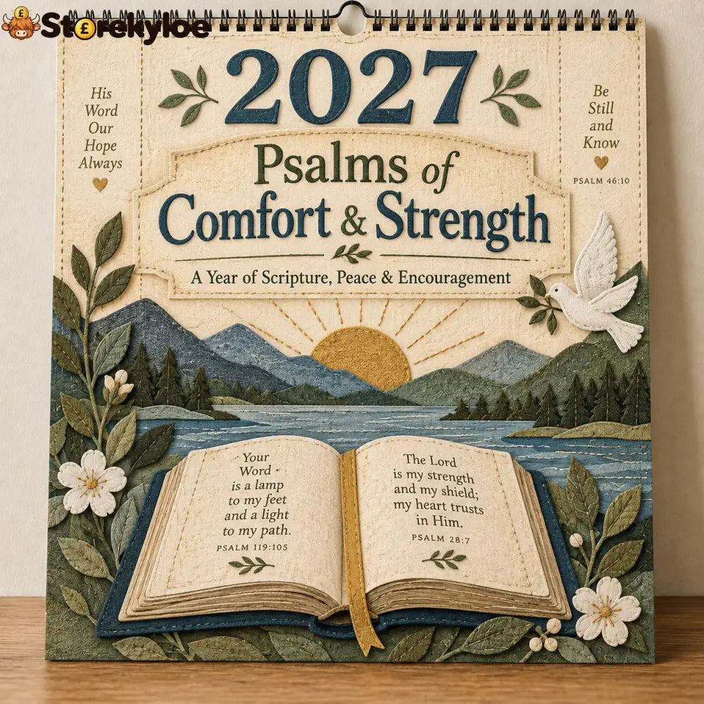 ✝️ 2027 Psalms of Comfort & Strength Wall Calendar - Monthly Designs: 12 Scripture-Inspired Designs