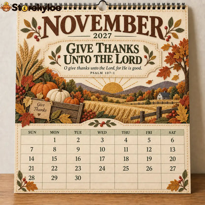 ✝️ 2027 Psalms of Comfort & Strength Wall Calendar - Monthly Designs: 12 Scripture-Inspired Designs