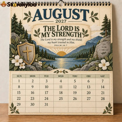✝️ 2027 Psalms of Comfort & Strength Wall Calendar - Monthly Designs: 12 Scripture-Inspired Designs