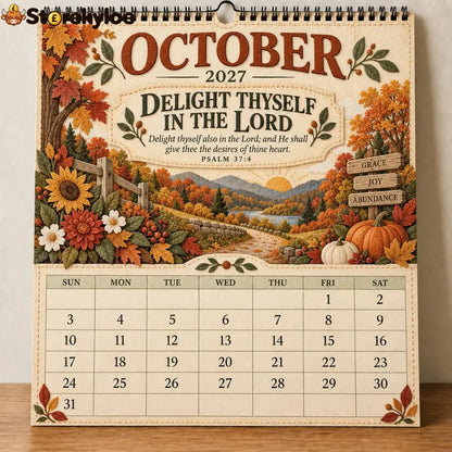 ✝️ 2027 Psalms Wall Calendar | Monthly Scripture & Christian Artwork