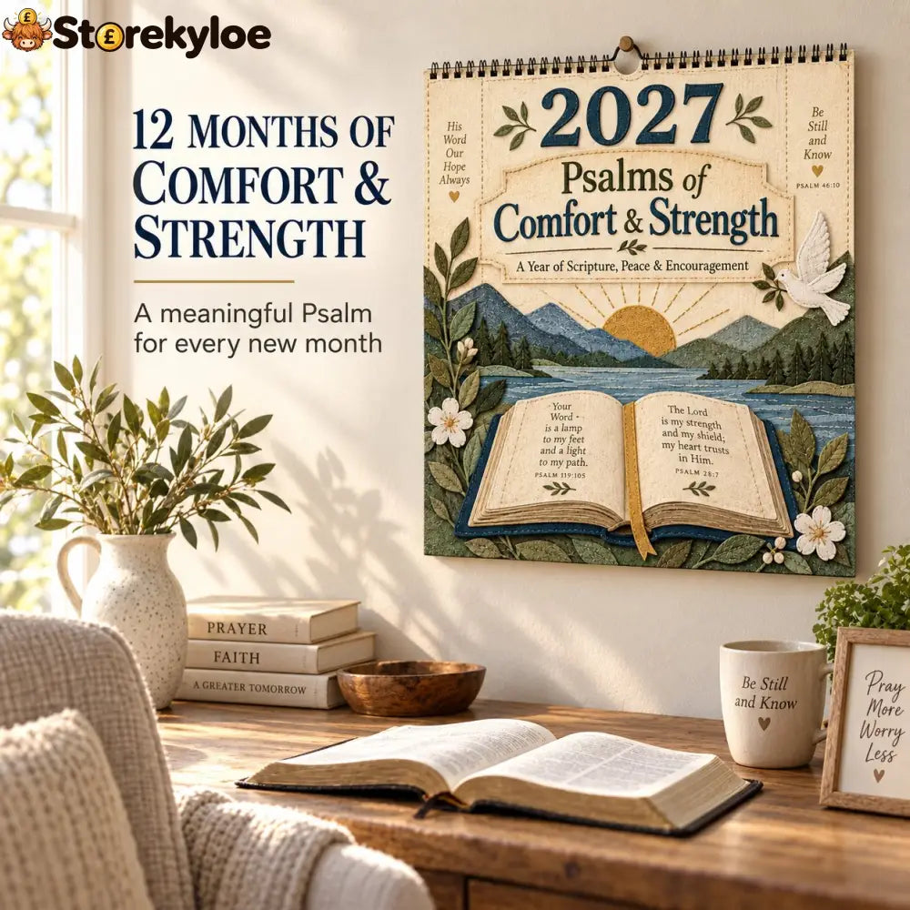 ✝️ 2027 Psalms Wall Calendar | Monthly Scripture & Christian Artwork