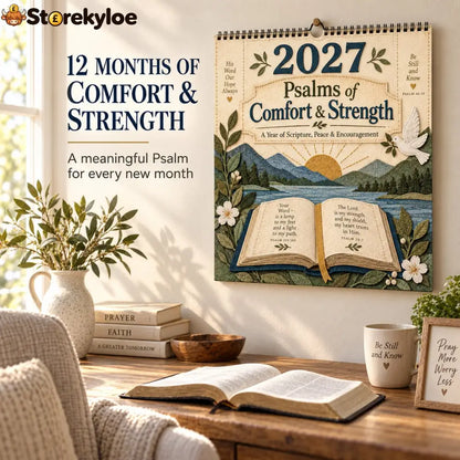 ✝️ 2027 Psalms Wall Calendar | Monthly Scripture & Christian Artwork