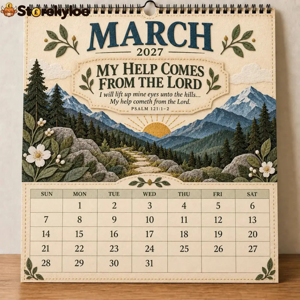 ✝️ 2027 Psalms Wall Calendar | Monthly Scripture & Christian Artwork