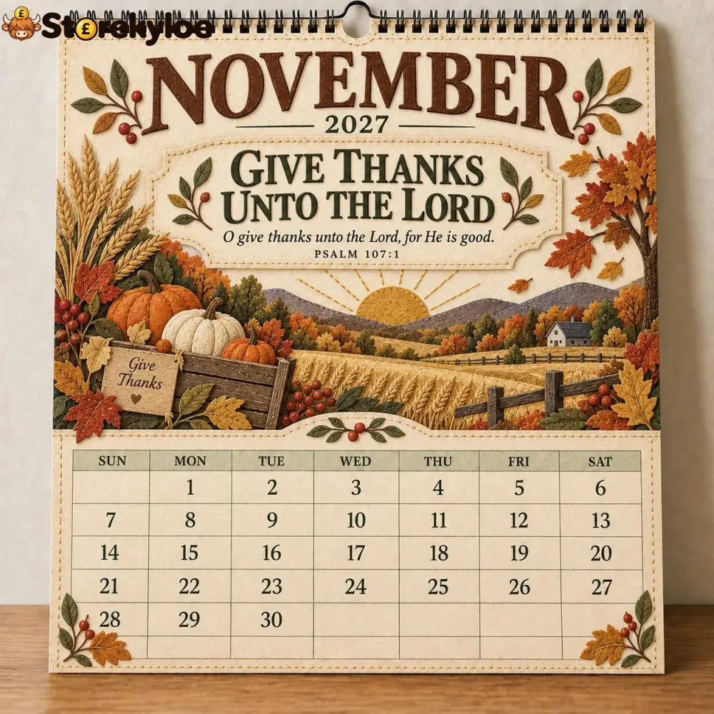 ✝️ 2027 Psalms Wall Calendar | Monthly Scripture & Christian Artwork
