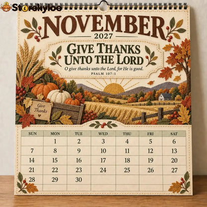 ✝️ 2027 Psalms Wall Calendar | Monthly Scripture & Christian Artwork