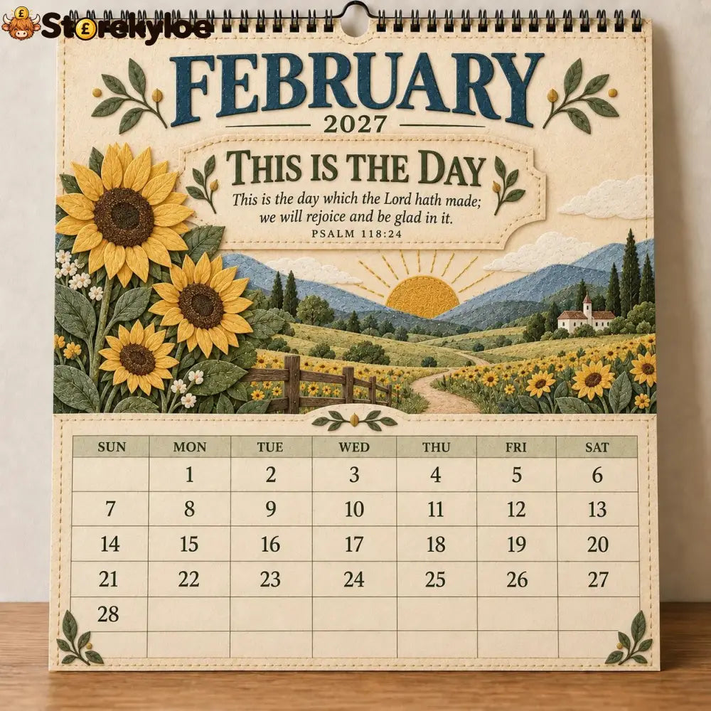 ✝️ 2027 Psalms Wall Calendar | Monthly Scripture & Christian Artwork