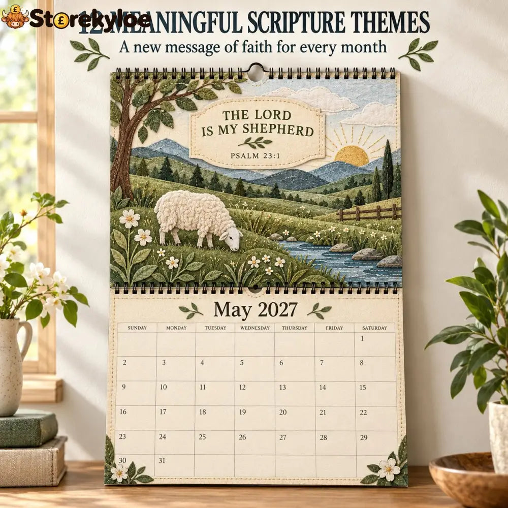 ✝️ 2027 Psalms Wall Calendar | Monthly Scripture & Christian Artwork
