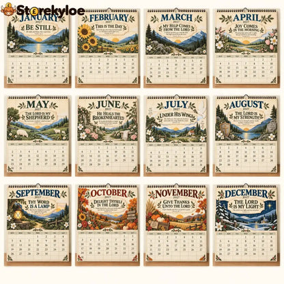 ✝️ 2027 Psalms Wall Calendar | Monthly Scripture & Christian Artwork