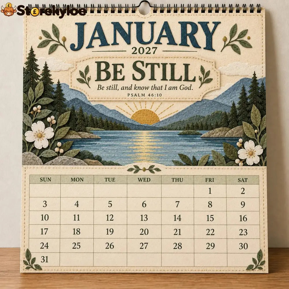 ✝️ 2027 Psalms Wall Calendar | Monthly Scripture & Christian Artwork