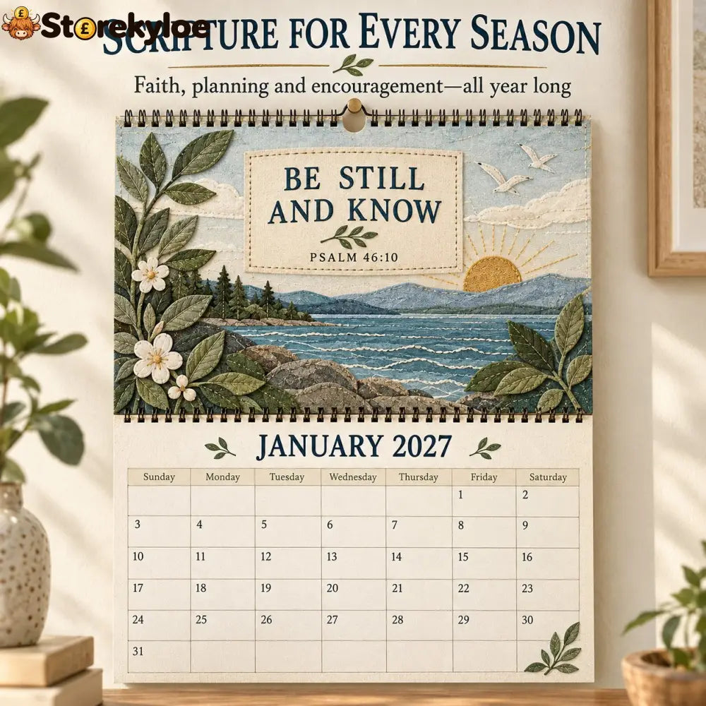 ✝️ 2027 Psalms Wall Calendar | Monthly Scripture & Christian Artwork