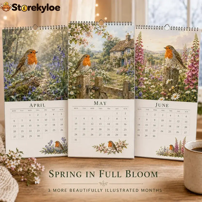 2027 Robin Seasons Calendar – British Countryside Garden Bird Wall Calendar & Gift for Bird Lovers