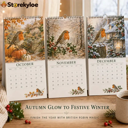 2027 Robin Seasons Calendar – British Countryside Garden Bird Wall Calendar & Gift for Bird Lovers