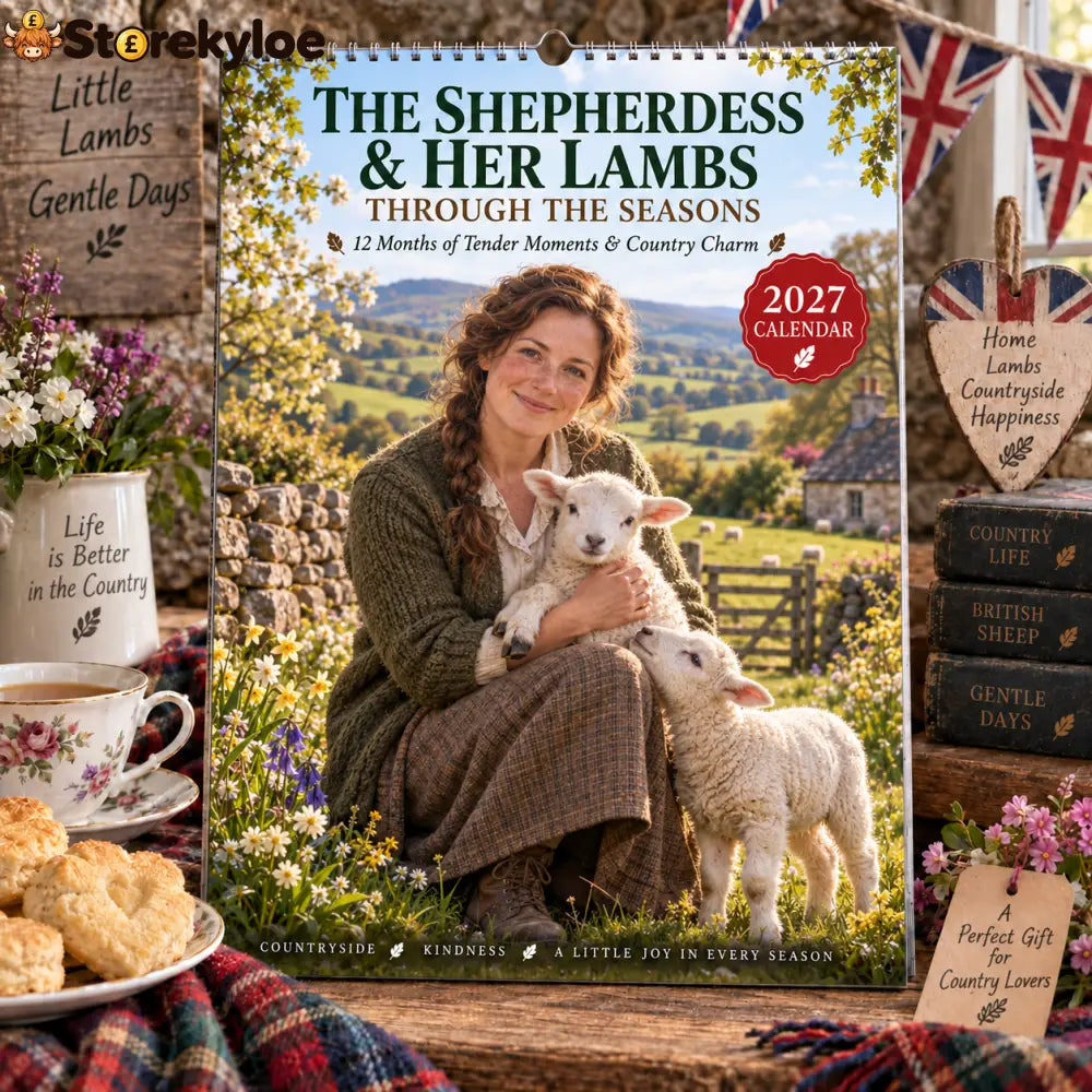 ✨🌿2027 The Shepherdess & Her Lambs Through The Seasons Calendar🐑