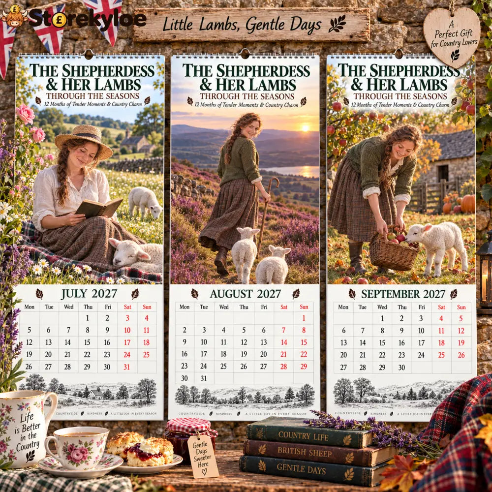 ✨🌿2027 The Shepherdess & Her Lambs Through The Seasons Calendar🐑