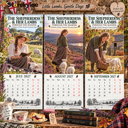 ✨🌿2027 The Shepherdess & Her Lambs Through The Seasons Calendar🐑