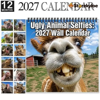 2027 Ugly Animal Selfies Wall Calendar
