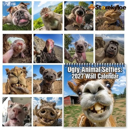 2027 Ugly Animal Selfies Wall Calendar