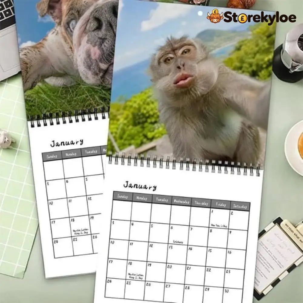 2027 Ugly Animal Selfies Wall Calendar