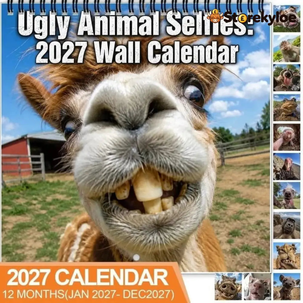2027 Ugly Animal Selfies Wall Calendar