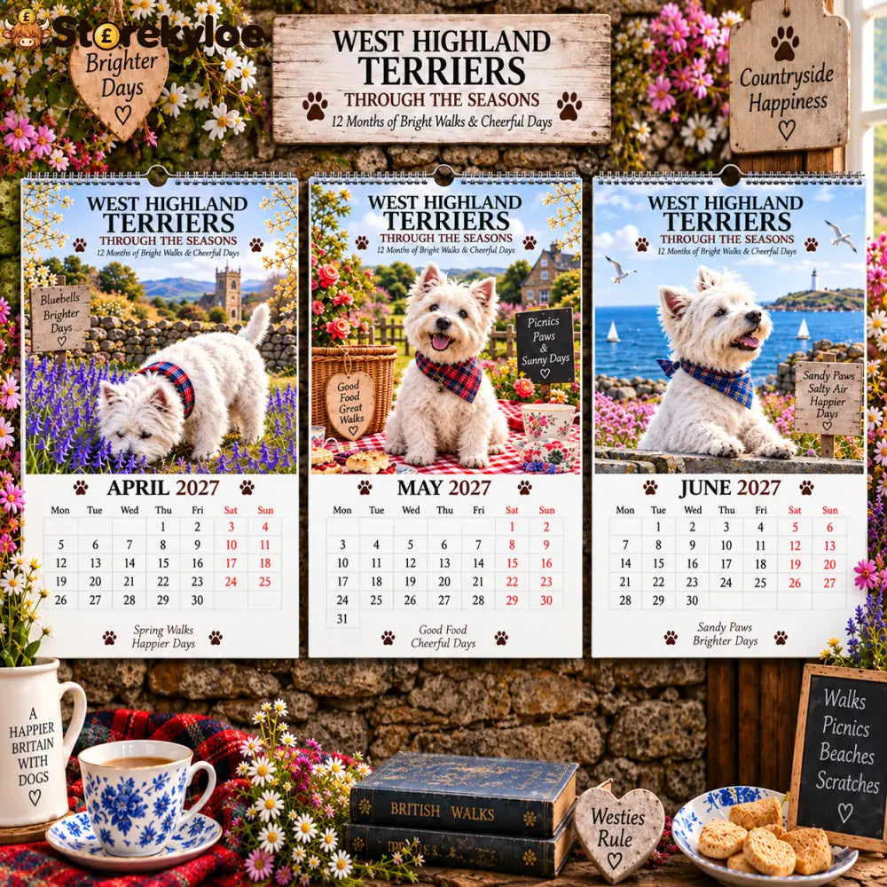 ✨🌿2027 West Highland Terriers Through The Seasons Calendar🐶