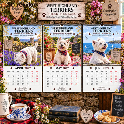 ✨🌿2027 West Highland Terriers Through The Seasons Calendar🐶