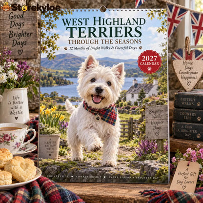 ✨🌿2027 West Highland Terriers Through The Seasons Calendar🐶