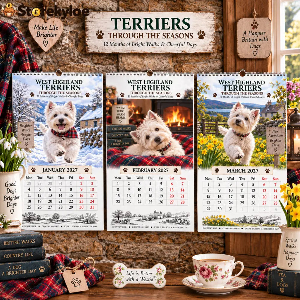 ✨🌿2027 West Highland Terriers Through The Seasons Calendar🐶